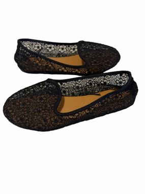 Ardene Black Floral Lace Ballet Flats